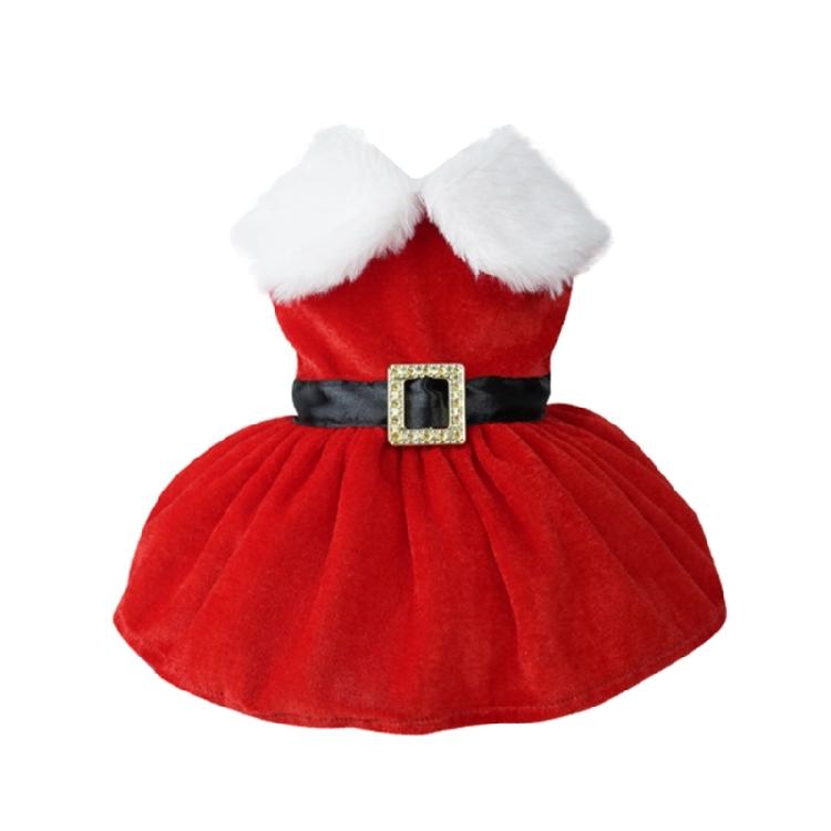 Santa Claus Suit Red Dresses Fashion Dog Cats Warm Photo Costume Pet Supplies