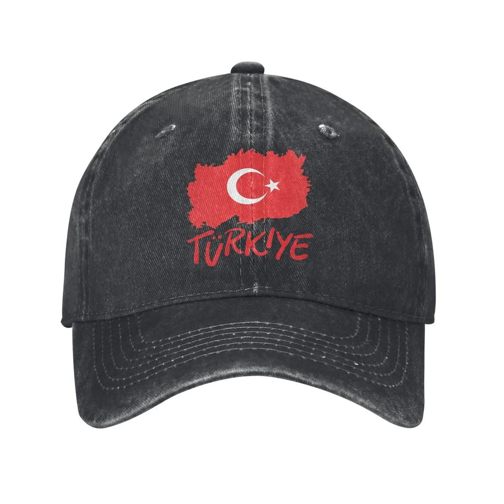 Bandeira da Turquia Turquia Orgulhosa Boné de Beisebol Vintage Desgastado Lavado Boné de Sol Estilo Unissex Atividades ao Ar Livre Presente Chapéus Boné