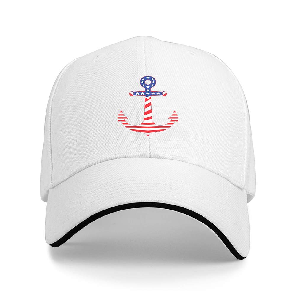 Americká vlajka Kotva Baseballová čepice Polyester Nastavitelná Unisex Ležérní Sportovní čepice