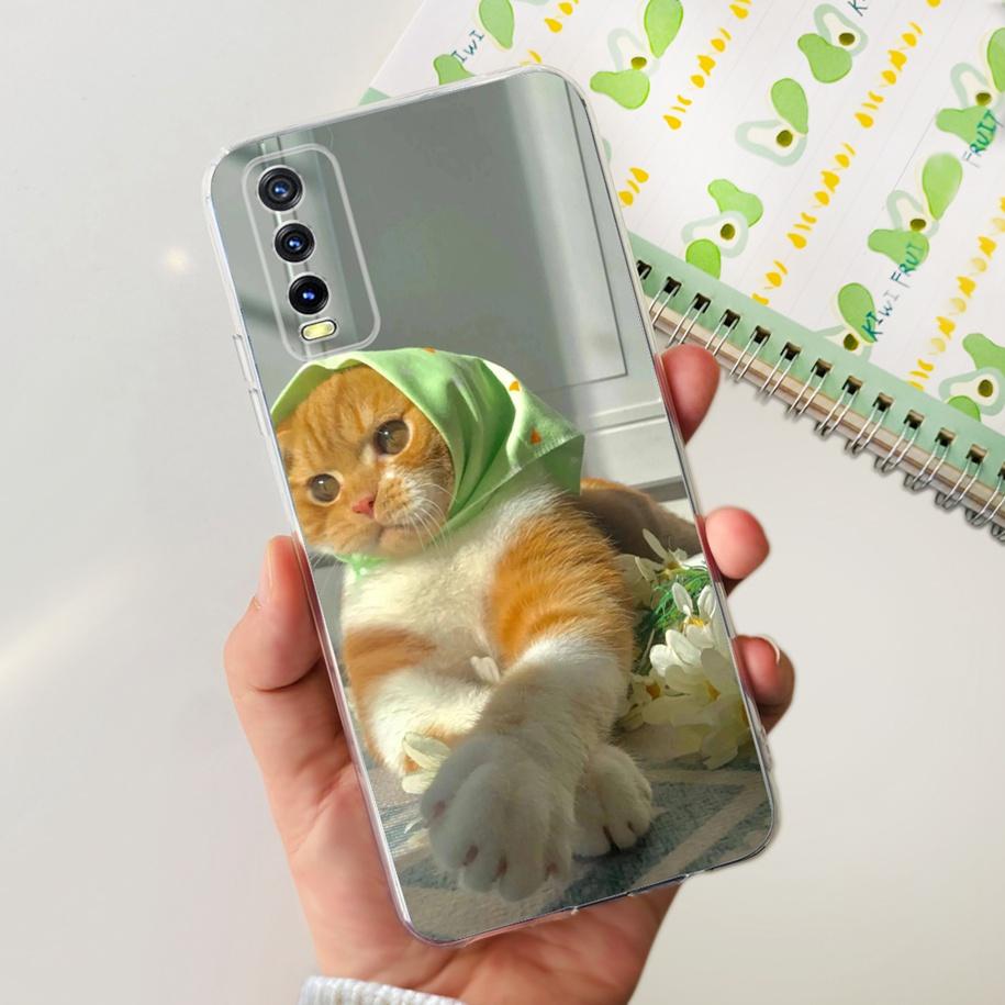 For Vivo Y11s Y12s Case V2028 V2026 V2033 Popular Flower Clear Silicon Back Cover For Vivo Y20 Y20i Y20s V2029 V2027 V2032 Funda