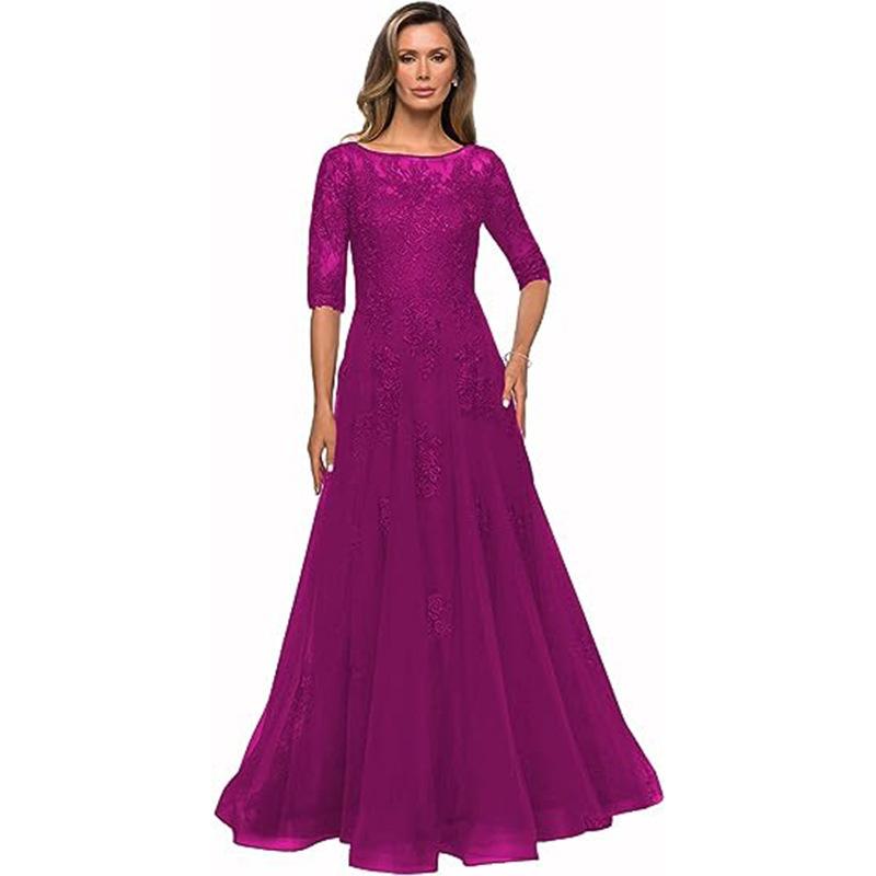 Evening Dress Elegant Lace Bridal Dress Women's Formal Sleeve Aunt Dress Dress