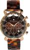Salvatore Marra Men's Brown Watch, SM19104A-PGBR, Faceted Glass Chronograph with Acetate Strap and Gradient Design
