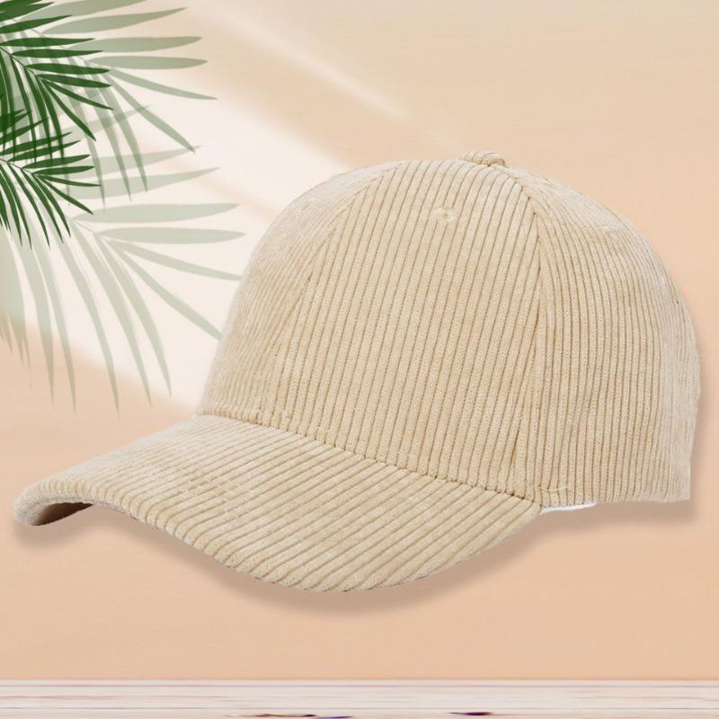 Chapéu masculino outono e inverno boné de beisebol de veludo cotelê feminino boné retrô liso chapéu casual para casal
