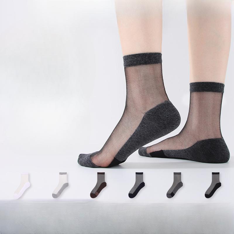 Men's Summer Thin Fashion Solid Color Business Cool Breathable Tube Socks