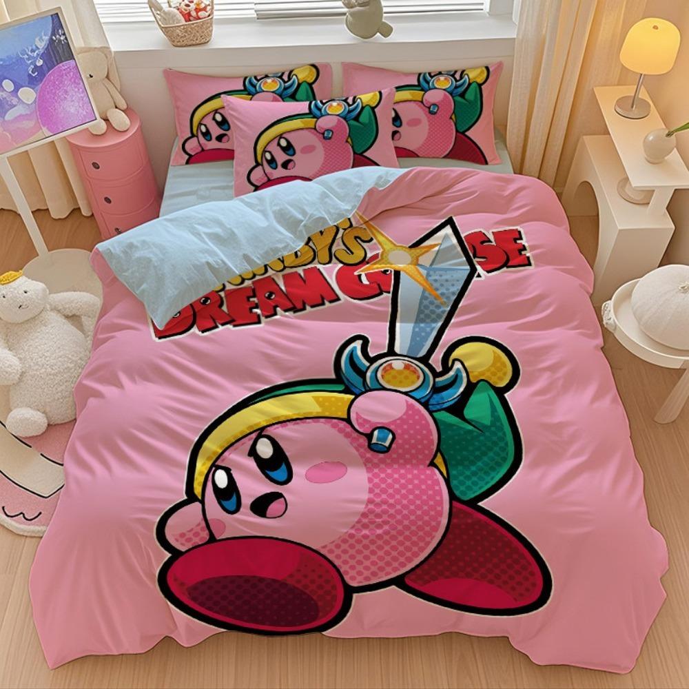 Pink Star Game Duvet Cover Pillowcase Bedding Bedroom Decoration Children Gift Adult Single Double Bed Large SizeZip Duvet Cover