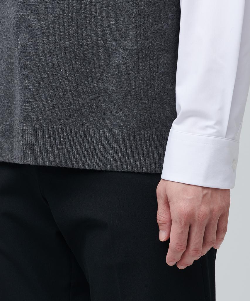 MUSINSA STANDARD Lambswool Crew Neck Knit Vest [Medium Grey]