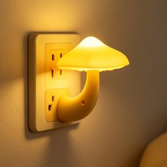 Night Light Mushroom Shape LED Night Light Plug-in Adapter Soft Warm Light Decorative Lighting for Kids Room Bedroom