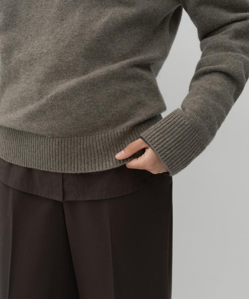 MUSINSA STANDARD WOMAN [Victoria Wool] Women'S Collared Knit [Taupe]
