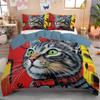Colorful Graffiti Cat Duvet Cover 2 Pieces,Soft Bedding Set, Abstract Art Duvet Cover Set With Zipper Closure And Pillowcases
