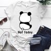 T-shirt stampate Cute Panda Not Today per donna T-shirt divertente girocollo a maniche corte T-shirt estive casual