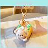 Charming Plush Hot Dog Keychain Creative Fried Egg Design Adorable Doll Accessory Gift