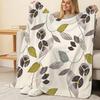 Lightweight Flannel Throw Blanket, Simple Floral Design, Soft Cozy Warm Home Decor Blanket for Christmas, Halloween, Indoor Leisure Use
