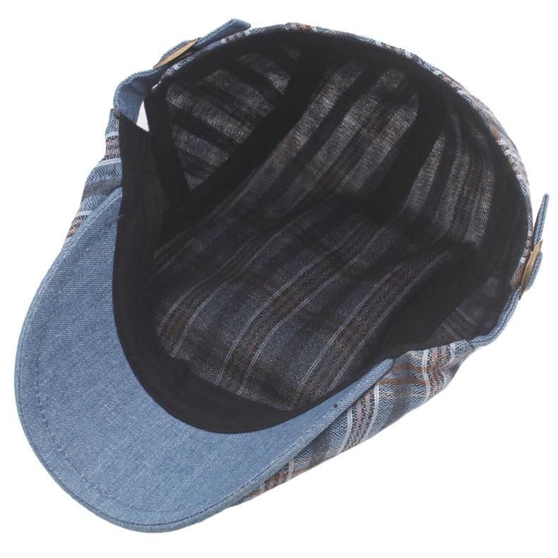 Plaid Beret for Men Women Spring Summer Thin Breathable Flat Caps Sunshade Hat Painters Hats