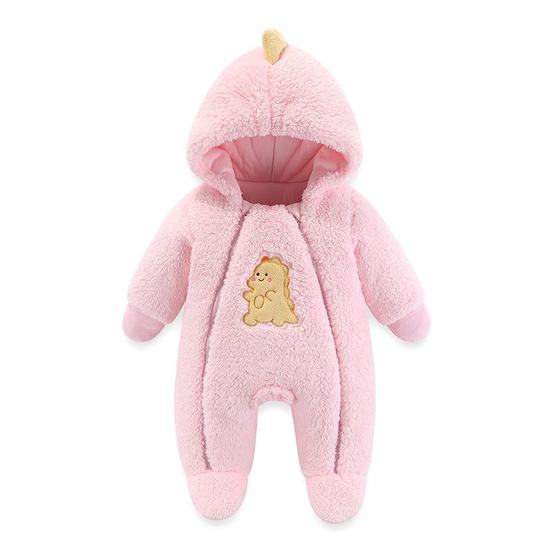 Newborn Baby Winter Jacket Warm Hooded Infant Romper Thicken Soft Cotton Boys Jumpsuit Cartoon Baby Girl Clothes