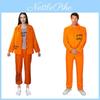 Halloween Adult Unisex Orange Prisoner Cosplay Party Costume Suit Mantian Brand