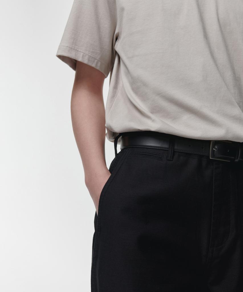 Musinsa Standard Back Satin Officer Pants [Black]