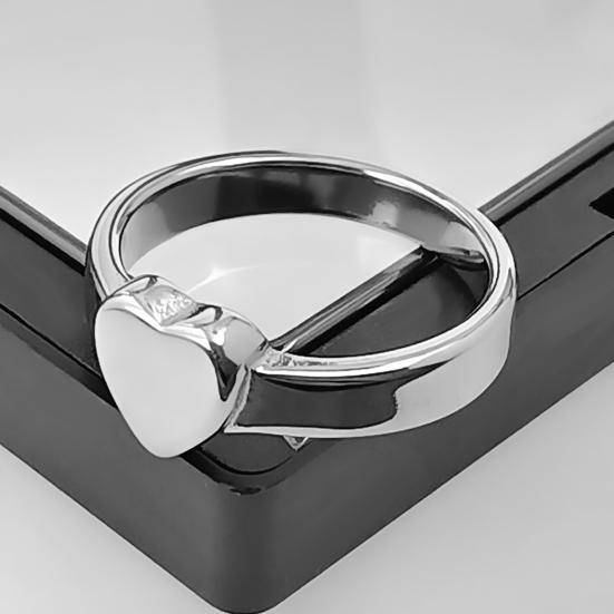Retro Ring Pure Color Polished Titanium Steel Heart Surface Knuckle Ring Simple Style Multi Sizes Anti-Rust Thumb Ring Lightweight Finger Jewelry