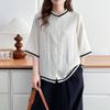 Spring/Summer 2026 Plus Size Artistic Cotton Linen Cardigan - Women's Seven-Sleeve Temperament Top (Style 8337)
