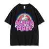 Funny Alpha Male Unicorns Rainbow Meme Graphic T Shirts Men Women Vintage Gothic Clothes T-shirt Summer High Quality Tees