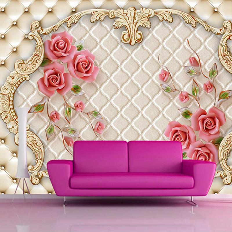 Custom 3D Photo Wallpaper For Walls Home Decor 3D Red Rose Flowers Living Room Sofa Bedroom TV Background Wall Mural Wallpaper
