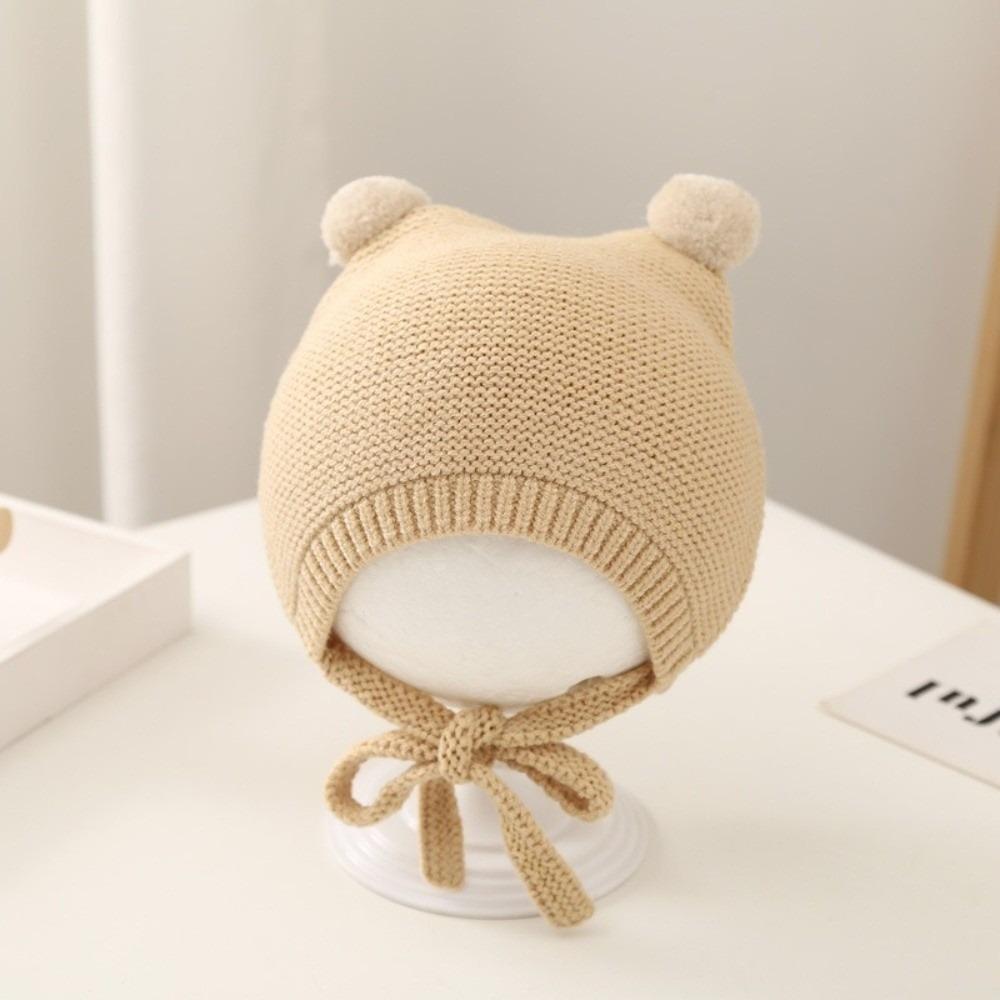 Soft Material Earflap Beanie Pom-pom Design Winter Hat Cute Knit Cap  For Girls