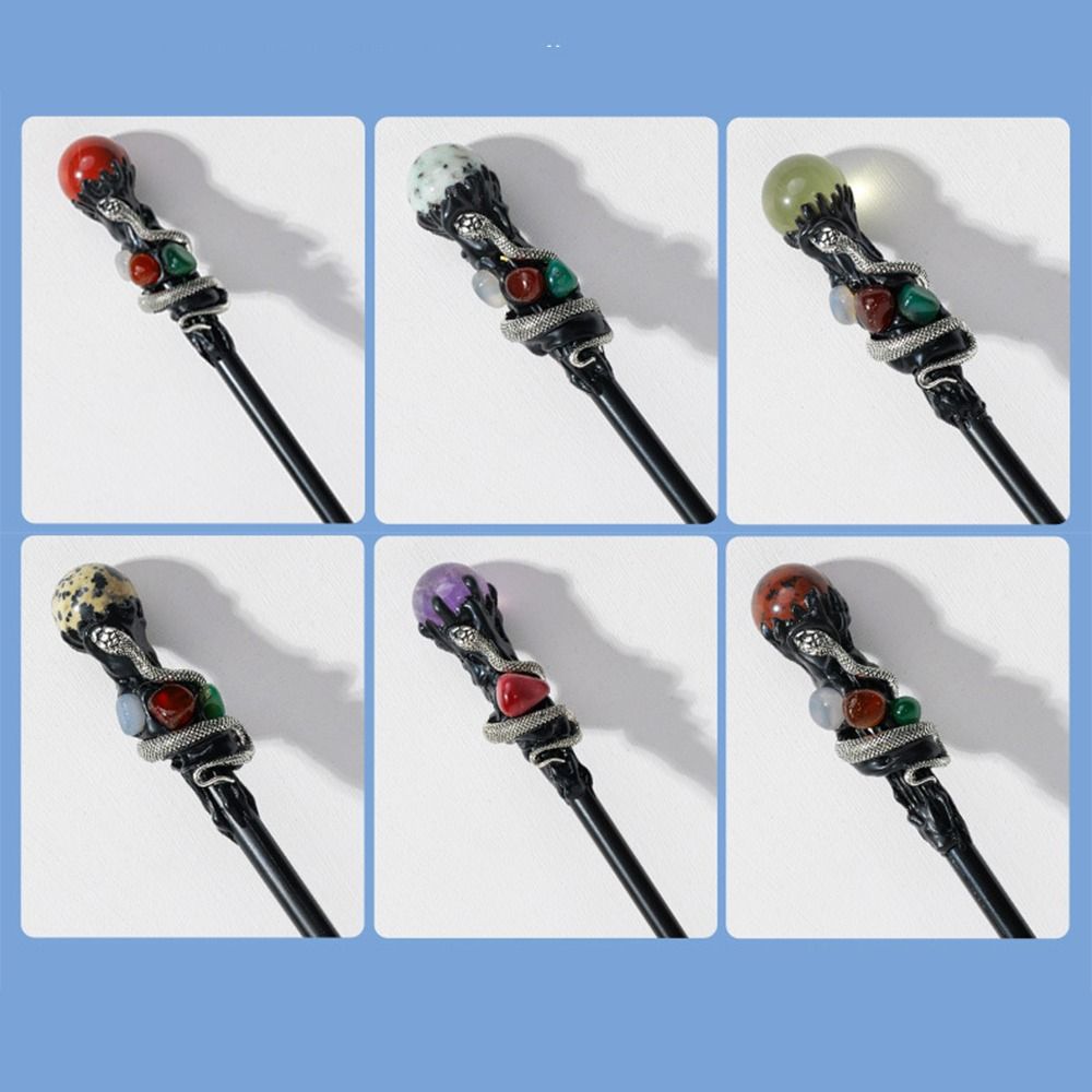 Creative Natural Crystal Magic Wand Handcrafted DIY Crystal Magic Wand Witch Halloween Prop Natural Crystal Ball Scepter
