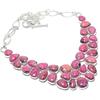 Rhodonit Edelstein Handgefertigt 925 Silber Schmuck Halskette 18" JCN484-86