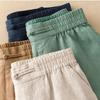 Women Fashion Casual Baggy Long Pants Wide Leg Elastic Waist Cotton Linen Flare Yoga Trousers Plus Size