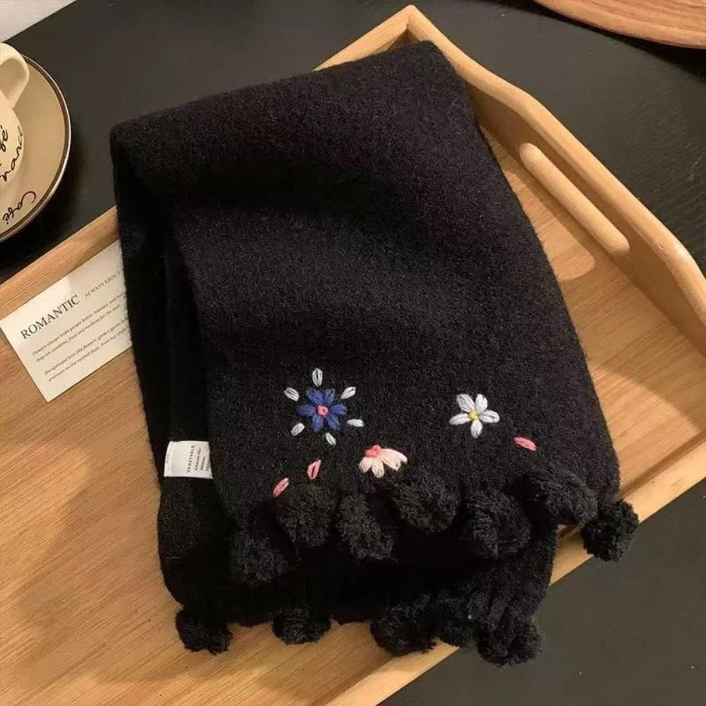 Polyester Winter Knitted Scarf 180cm x 12cm Thick Warm Neck Warmer  For Women