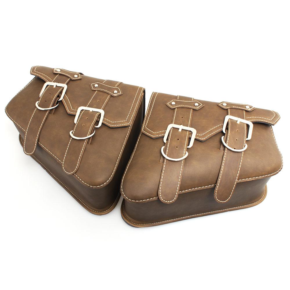 1PC Universal Motorcycle PU Leather Saddlebags Side Tool Pouch Bag Luggage Saddle Bag For Harley Davidson Sportster XL883 XL1200