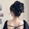 Elegant Love Mesh Rhinestone Bow Hair Grasp Clip Sided Shark Hairpin Princess Korean Hair Accessories for Women