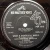 7inch Record LOUIS ARMSTRONG ORCHESTRA  CHORUS   What A Wonderful World  Cabaret POP1615 His Masters Vo 1967 UK Jazz Used