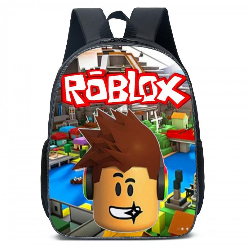 Roblox Kinder Schulrucksack Jungen Mädchen Leichter Oxford-Stoff Zweigurt-Tasche Mit Luftgepolsterten Trägern