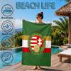 Hungarian Football Emblem Beach Towel, Quick-drying, Easy To Care For, Suitable for Both Fitness and Beach Vacations,Sports Essential