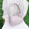 Modische Unterarmtasche für Damen, trendige, einfarbige, strukturierte Pu-Ledertasche, einfache Damentaschen, beliebte Tasche mit großem Fassungsvermögen