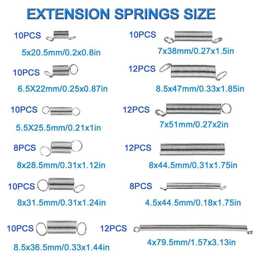 200 Pcs Stainless Steel Compression Springs Spring Coil Tension Spring Furniture Assembly