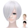 CaseEden Cosplay Wig Premium Silky Short 30cm Silver (Light Silver) WIG5381
