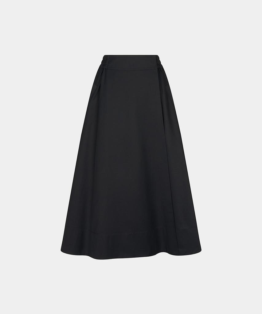 Noiseu W Full Flared Midi Skirt - Black