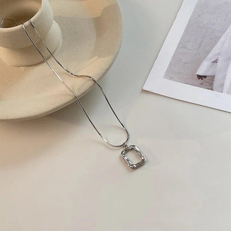 Silver Color Necklaces For Women CZ Zirconia Cross Pendant & Necklace Chain Collier Choker Trendy Jewelry Accesories Bijoux