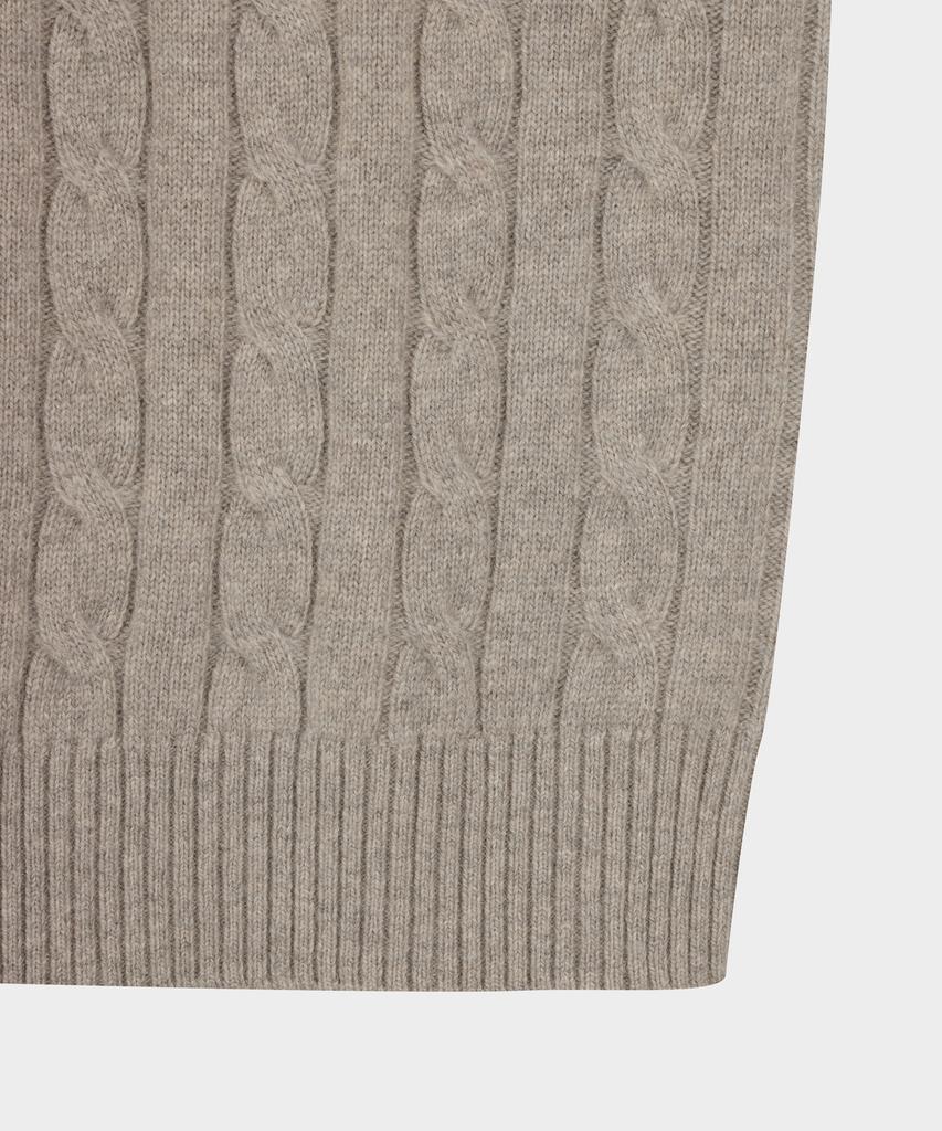 BROOKS BROTHERS [Heritage] Wool Cashmere Cable Sweater (Light Grey) (Bbwrmhg411)