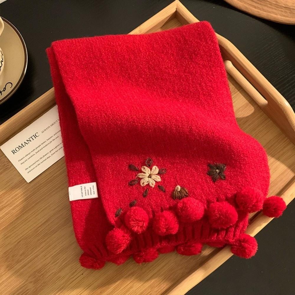 Polyester Winter Knitted Scarf 180cm x 12cm Thick Warm Neck Warmer  For Women