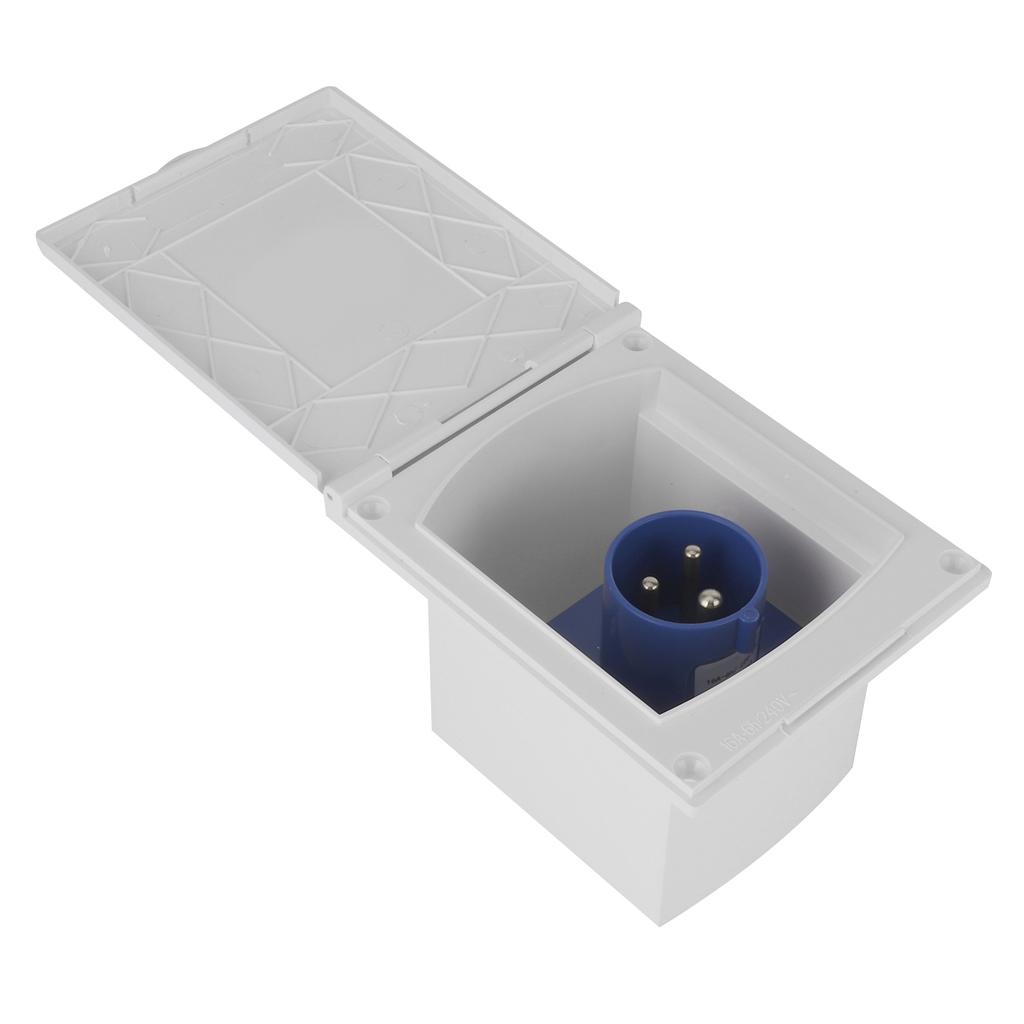 16A 220V‑240V Waterproof Power Outlet External 3Pin Flush Female Socket Plug for RV Motorhome Trailer