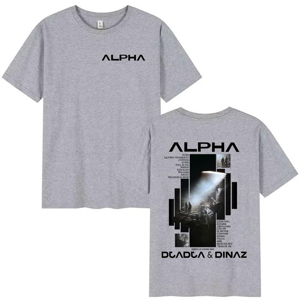 Rapper Alpha Djadja  Dinaz Album 2026 Graphic TShirts Mens Hip Hop Gothic Short Sleeve T Shirt Pure Cotton Tshirt Streetwear