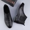 Men's Shoes Fashion Boots Autumn and Winter Help Foot Cover Round Head Chelsea Boots Crocodile Pattern First Layer Cowhide Versatile Short Boots