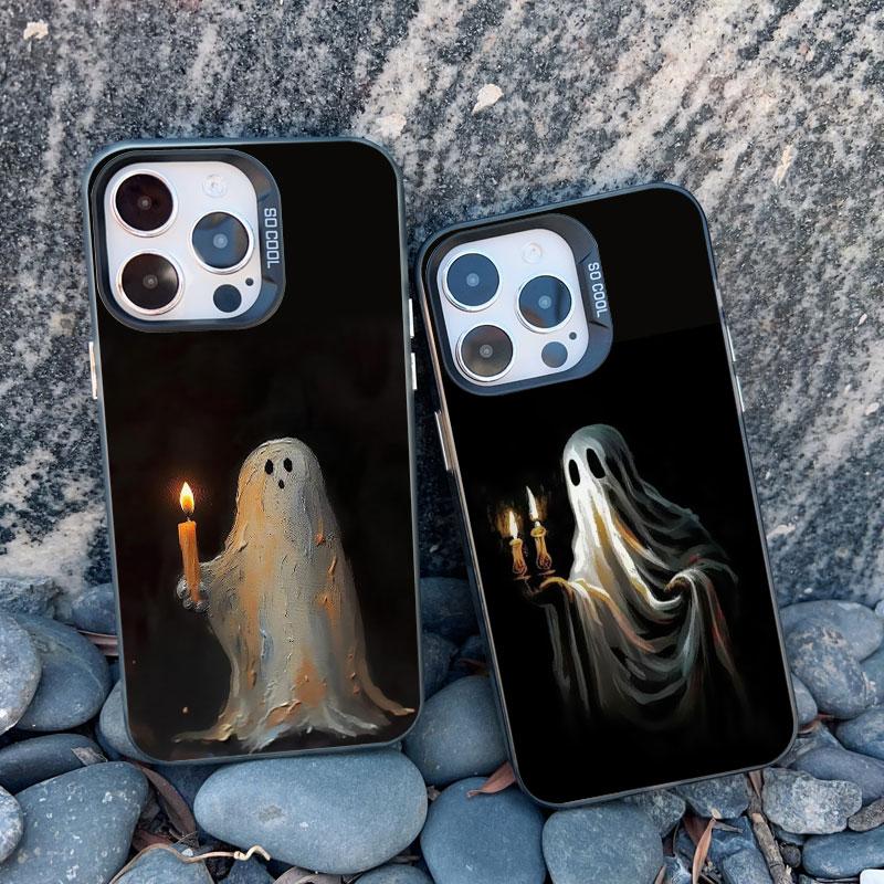 Fashion Ghost Creativity Laser Phone Case For Iphone 16 15 14 Plus Pro Max 11 13 12 Pro MAX Mini Shockproof Back Cover Fundas