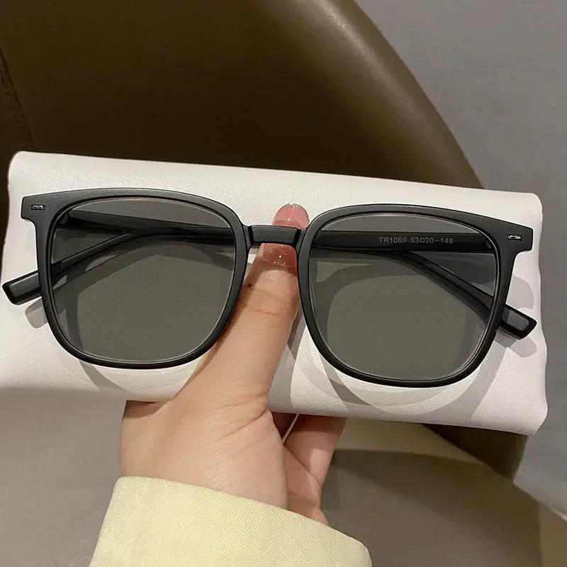 Custom Style Men for Women Sun Protection Eyeglasses Fashionable Square Large Frame Myopic Sunglasses Summer Anti UV Myopic Eyeglasses