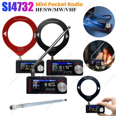 Upgraded SI4732 Full Band DSP Radio FM AM SSB USB Mini Pocket Radio with Ring Antenna Built-in Headphone Amp 1.9inch IPS Screen