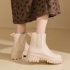 2025 New Version of INS Fashion Versatile Women's Waterproof Rain Shoes Thick Sole Heightening Wear-resistant Water Shoes Velvet Warm Four Seasons