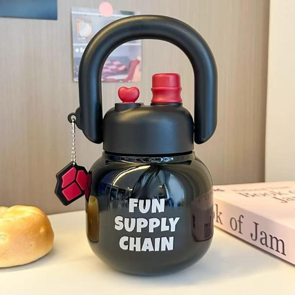 Creative With Straw Kids Water Sippy Cup Plastic Cartoon Portable Drink Bottle 600/800ml Cute Transparent Bottle Home