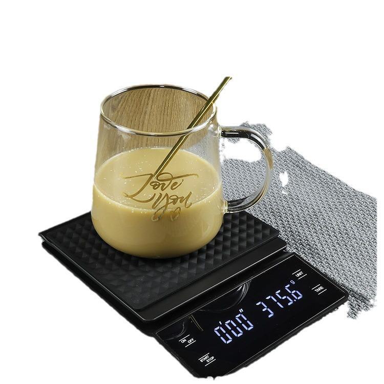 Balance à café italienne de précision 0,1 g, bouton tactile, infusion à la main, compacte pour la cuisine ou le bar à domicile.